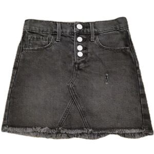 Old Navy Girls Blue Size 6-7 Button Front Jean Skirt Denim Light Wash Pockets
